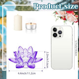 2 Pcs Purple Crystal Lotus Flower Tealight Candle Holder | Glass Votive Candlestick Decor for Home, Wedding, Party & Christmas Table Centerpieces
