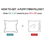 Oubonun 16 x 16 Throw Pillow Inserts Set of 2-100% Cotton Cover - White Couch Bed Decorative Pillow Pair