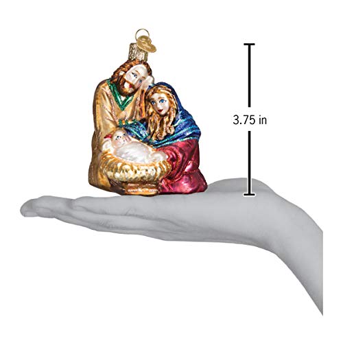 Old World Christmas Holy Family Glass Blown Ornament for Christmas Tree, Handcrafted Holiday Decoration, Religion Collection
