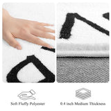 SHACOS Soft Fluffy 4 Ft Round ABC Rug Non Slip Washable for Kids Room Playroom Nursery Alphabet Educational Classroom Carpet, White Printed Letters