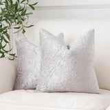 NiNi ALL Velvet Pillow Covers 18x18 Inch, Set of 2 Silver Throw Pillows Decorative Luxurious Cushion Cases for Sofa Bed Chair Couch Living Room Home