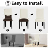 Easy-Going Dining Chair Covers Stretch Dining Room Chair Covers Set of 4, Parsons Chair Slipcovers for Dining Room, Ceremony, Banquet, Ivory