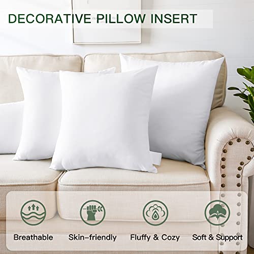 OTOSTAR Pack of 2 Throw Pillow Inserts, 28 x 28 Square Cushion Inner Soft Fluffy Plump Stuffer Cushion Pads White Decorative Pillow Inserts