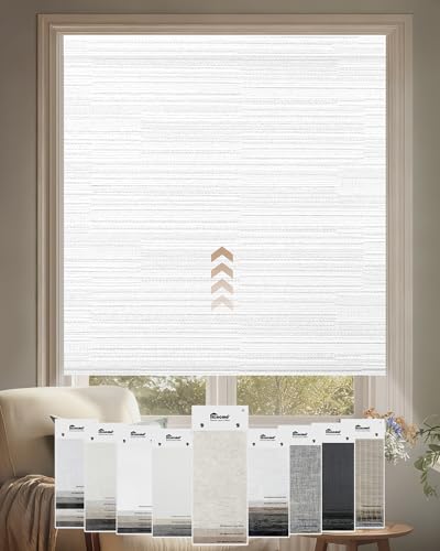 Kincmo Motorized Blinds with Remote, Light Filtering Roller Shades Work with Apple Homekit,Alexa,Google Home, Custom Electric Blinds with App,Voice Control (50% 60% 70% 75% Blackout Fabric Samples)