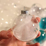 16 pcs Hanging Clear Plastic Fillable Ornaments, 2.36" DIY Christmas Balls Craft Ornaments for Christmas Tree, Halloween and Wedding Birthday Party Decorations, Creative Gifts (60 mm)