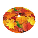 Fall Maple Leaves in Autumn for Thanksgiving Christmas Tree Skirt 36" for Xmas Halloween New Year Holiday Party Home Tree Mat Decor Ornaments Decoration
