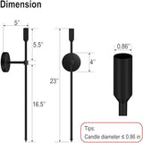 23-inch Large Wall Candle Sconces, Set of 2, Wall Mounted Candle Holder, Modern Chic Home Decor for Bedroom, Dining Room, Living Room (Black)