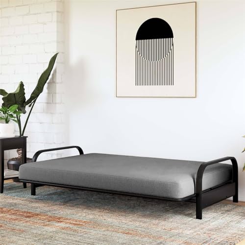 Full Size Futon Cover Couch Sofa DayBed Mattress Slipcover with Zippered (Dark Gray, 75 * 54 * 6in)