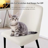 Curved Back Chair Covers Set of 2/4/6, Stretch Dining Room Chairs Cover Kitchen Chair Slipcovers Protector for Living Room and Bedroom,Light Gray,4pcs