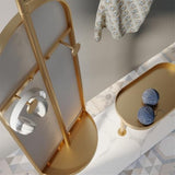 FKEE55UED Floor Luxury Marble Coat Rack Full-Length Mirror Multi-Functional Minimalist Floor Mirror