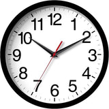 Rohioue Wall Clock Modern 8 Inch Battery Operated Silent Non Ticking Small Analog Clock for Living Room Office Home Bedroom Kitchen Bathroom(Black)