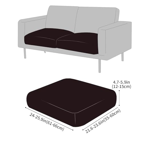 Fuloon Faux Leather Couch Cushion Slipcover, Waterproof Stretch Covers for Sofa, RV Chair Seat Cover, Individual Loveseat Couch Cushion Replacement, PU Leather Sofa Slipcovers(3 Pack, Brown)