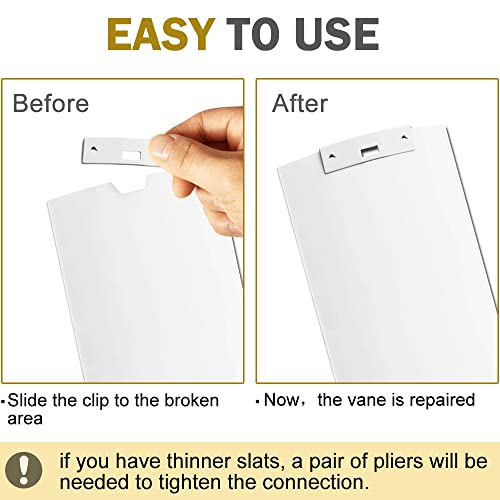 Vertical Blind Repair Vane Savers, Metal Vertical Blind Repair Tabs for Vertical Blinds Replacement Slats, White (12)