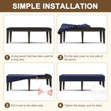 M METERXITY Jacquard Bench Slipcover, 41-51" Rectangle Solid Bench Seat Cover, Removable Washable for Banquet/Bedroom/Piano [Navy Blue,