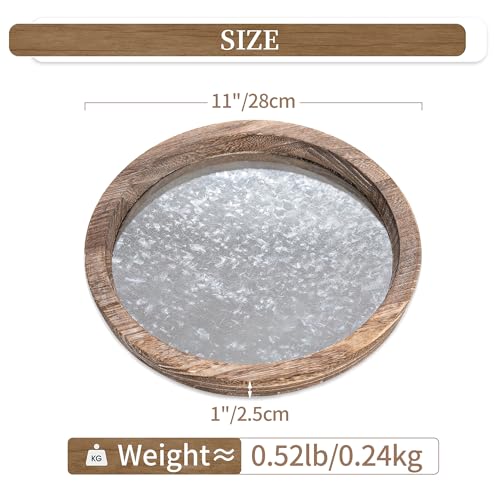 Hanobe Round Wood Candle Holder Trays, Coffee Table Decor for Centerpieces