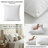 Qeils 20 x 20 Pillow Inserts Set of 2 White Throw Pillow Inserts with Soft Polyester Cover - Rectangle Square Interior Sofa Pillow Inserts Decorative Pillow Insert White Couch Pillow