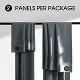 Rutterllow Total Blackout 340 GSM Curtains 2 Panels, Full Shade 84 Inches Long Complete Drapes for Living Room, Dark Grey Thermal Insulated Bedroom Window Treatment Drapes (Gray, 52 x 84 inch)