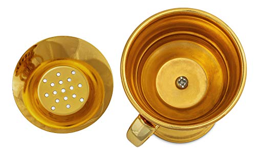 AM Regal Metal Incense Burner - Bakhoor Burner Mubkhara – Frankincense Resin Burner - Ideal for Yoga, Spa & Aromatherapy (Gold)