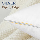 Lewondr 18x18 inch Pillow Insert Set of 2, Down and Feather Throw Pillow Inserts Premium Soft Fluffy with Piping Edge, 100% Down-Proof Square Pillow Insert for Living Room Sofa Couch Bed, White