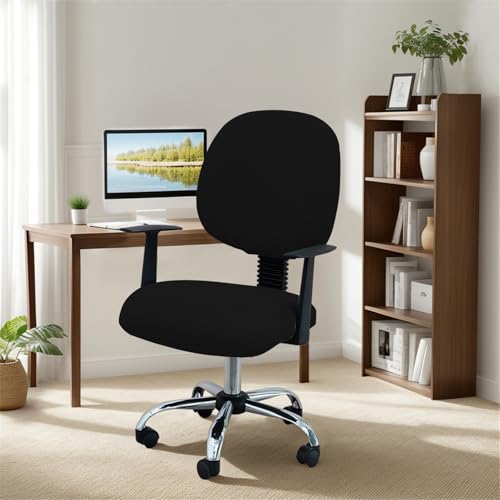 Stretchable Water Desk Chair Covers Spandex Slipcover with Removable Washable Backrest and Cushions Protections