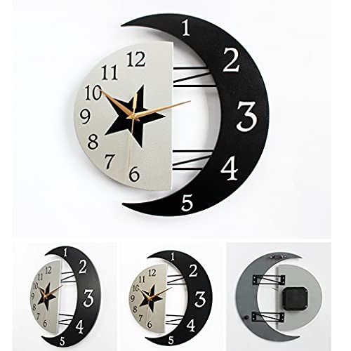 Wood Wall Clock Silent Animals Cartoon Cute Wall Clock for Kids Rooms Kids Wall Watch (Size : 39cm40cm)