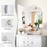 GLASHOM Frameless Bathroom Mirror, 30x40 inch Frameless Wall Mirrors Beveled Edge Wall Mounted, Oval Mirror for Bathroom, Living Room, Over Sink, Entryway Mirror Horizontal or Vertical