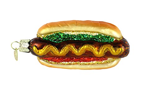 Old World Christmas Ornaments: Hot Dog Glass Blown Ornaments for Christmas Tree (32050)