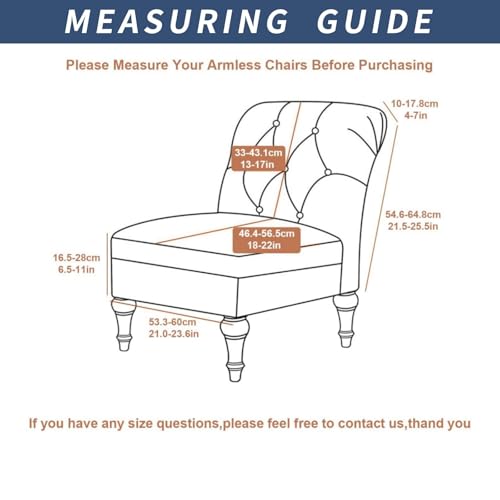 Eco-Ancheng Armless Chair Slipcover Removable Armless Accent Chairs Covers Washable Armless Slipper Chair Slipcover Printed Armless Chair Furniture Protector Covers for Living Dining Room Hotel