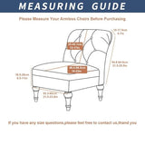 Eco-Ancheng Armless Chair Slipcover Removable Armless Accent Chairs Covers Washable Armless Slipper Chair Slipcover Printed Armless Chair Furniture Protector Covers for Living Dining Room Hotel