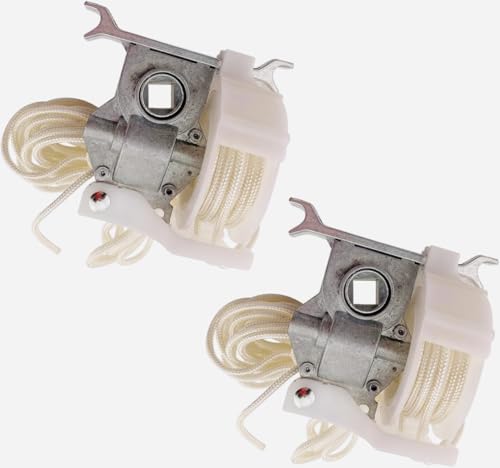 Amazing Drapery Hardware Pre-Corded High Profile Cord Tilt Control - Square Rod, White, for 2" Horizontal Blinds - 2 Pack
