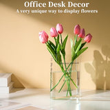 Puransen Clear Book Flower Vase - Floral Bookshelf Decor, Acrylic Flower Holder & Space-Saving Organizer, Modern Home Office/Study Desk Minimalist Aesthetic (Not Including Flowers)