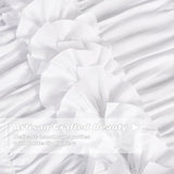 Homechoice Decor White Blackout Drapes - Handmade Ruffles & Butterfly Flower Accents Heat Blocking Window Curtain 54" x 84" x 2 Panels - Thermal Insulated, Soundproof & Light Reducing Curtains (LQ-37)