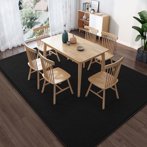 Large Modern Area Rugs for Living Room Bedroom, 4x6 Feet Black