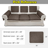 Couch Arm Covers, Waterproof Armrest Cover for Sofa, Armchair, Loveseat, Non-Slip Recliner Arm Cover, Sofa Arm Covers, Headrest Covers, Arm Chair Covers Set of 2 (Brown, 24"×20")