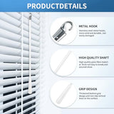 2 Pcs 12 inch Blind Wand, Vertical Blinds Replacement Parts with Hook and Grip, White Fiberglass Blind Tilt Wand, for Windows Curtain Door Shades Opener Accessory
