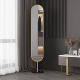 Decorative Floor-to-Ceiling Mirror for Home Bedroom Narrow-Edge Three-Dimensional Dressing Modern Simple Full-Length with Storage for Living Room(Gold)
