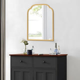 Ferytange 18X24 Inch Gold Mirror for Wall with Metal Frame Rectangular Rounded Bathroom Vanity Mirror Anti-Rust, Hangs (Gold 18" x 24")