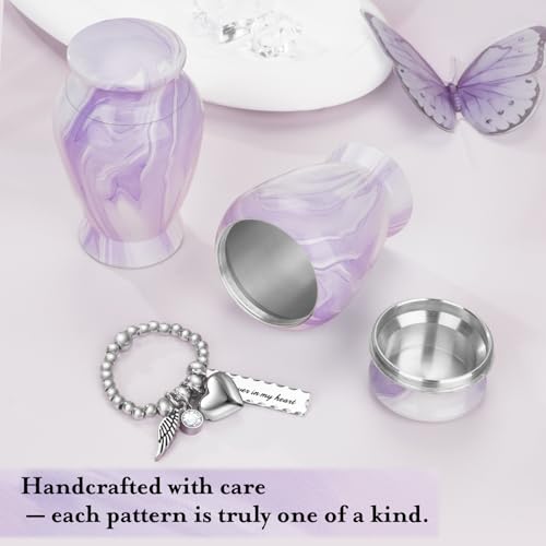 Small Urns for Human Ashes Keepsake 2.85 Inches Memorial Mini Cremation Urn for Women Men Alu – lifestyle view