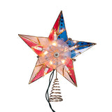 Kurt Adler UL 10L Capiz American Flag Inspired Star Treetop