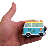 Tropical Beach Theme Hippy Van with Surfboard Hanging Christmas Tree Ornament, 3 1/2 Inch