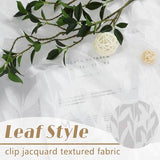 Gwine White Sheer Curtains 63 Inch Length 2 Panels Set, Light Filtering Leaf Jacquard Textured Soft Airy Living Room Bedroom Curtains, Elegant Rod Pocket Farmhouse Curtain, 42Wx63L Inches, 2PCS