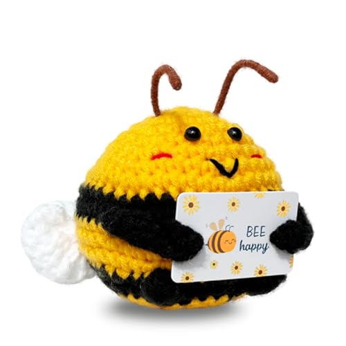 Mini Bee Positive Crochet Animal Back to School Gift Emotional Support Birthday Gift for Women Her Daughter Friend Teenage Girl Handmade Crochet Bee Christmas Gifts