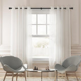 Hradecti 1' Diameter Curtain Rods, 30-144 Inch, Black, Iron, Matte Black Painted, Fit 30-142 Inch Windows, Heavy Duty, Adjustable, Window Treatment Single Rods