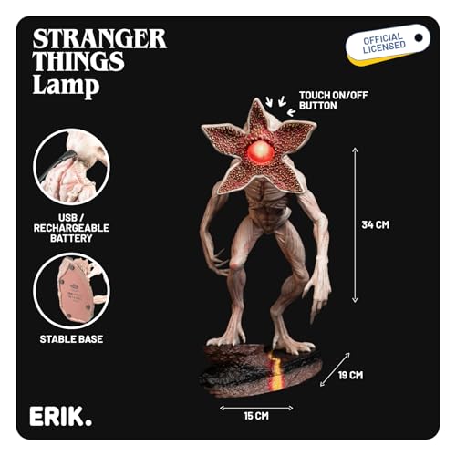 Grupo Erik Stranger Things Demogorgon Figure Lamp - Red LED Light - USB & Battery Powered - Official Netflix Merchandise