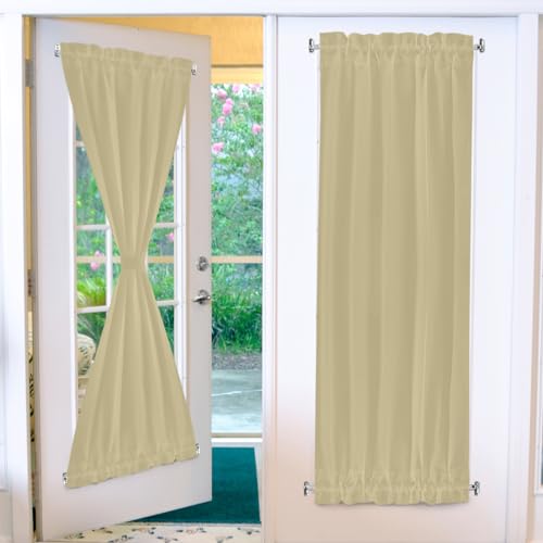 Amazing Drapery Hardware White Swivel Sash Curtain Rods with Nickel Ends, Set of 2 (Hardware Included) - Adjustable Length 21-38 Inches, Easy to Install Metal Rods for Doors, Windows,and Sidelights