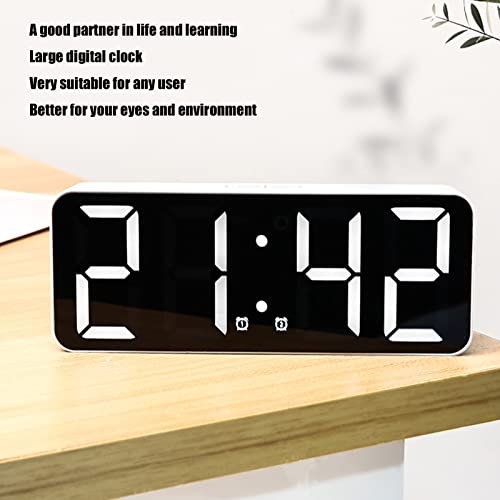 Digital Clock, Large Digital Alarm Clock, Northern European White Simple Large Font Bedroom Clock for Gift Giving