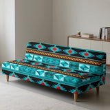 Western Aztec Futon Slipcover Aesthetic Armless Sofa Cover Washable Couch Slipcover Modern Home Decor Couch Covers for Sofa Furniture Protector