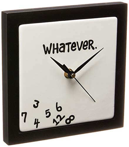Enesco Our Name is Mud Whatever Scrambled Numbers Always Late Battery-Operated Wall Clock, 7.5 Inch