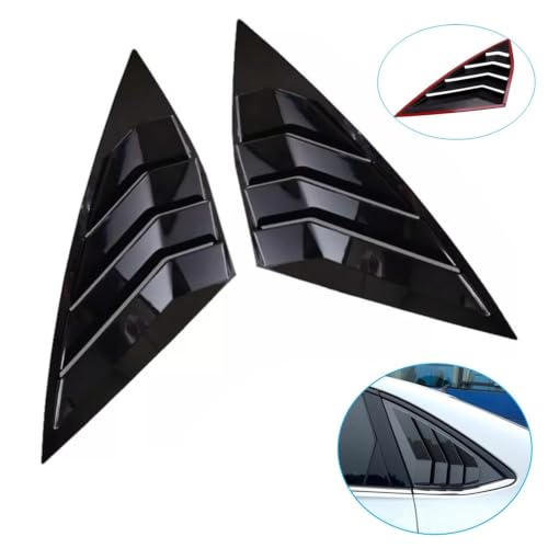 2PCS Fit for Volkswagen Jetta MK7 2019-2023 Car Rear Window Louver Cover Exterior Side Vent Shutter Trim Scoop ABS Accessories(Gloss Black)