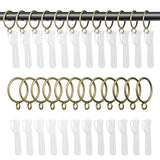 1.25 Inch Curtain Rings with Hooks, 24 Pack Bronze Metal Drapery Rings with Pins Fits Up to 1" Curtain Rods